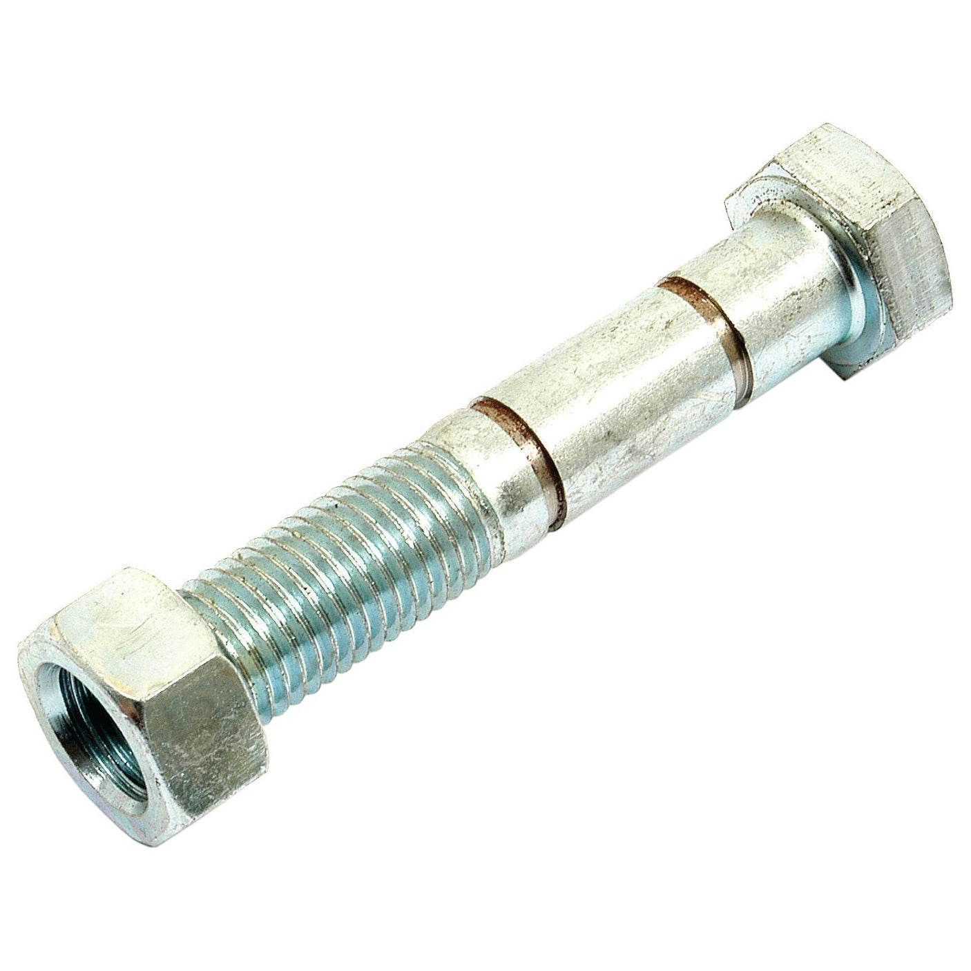 A precisely engineered Shear Bolt, measuring M20mm x 110mm with threading and hexagonal heads on both ends, reflects the high quality typically associated with Sparex parts like the S.22851, commonly utilized in the Cousins Subsoiler for LEVEL LIFT precision.