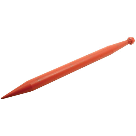 The "Loader Tine - Straight 820mm" by Sparex (S.22889) is a long, orange marking stake with a pointed end on one side and a hexagonal cap on the other, designed for maximum tine Ø50mm.