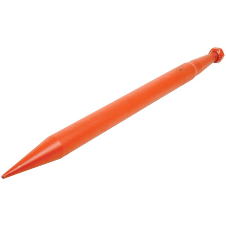 Introducing the Sparex Loader Tine - Straight 815mm, a durable, bright orange metal stake featuring a round pointed end and an M28 x 1.50 thread size, designed for maximum torque and longevity.