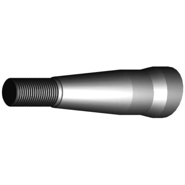 A 3D rendering of the Loader Tine - Straight 815mm by Sparex, a tapered, cylindrical metal rod with an M28 x 1.50 threaded end, likely designed for mechanical or industrial applications requiring maximum torque.