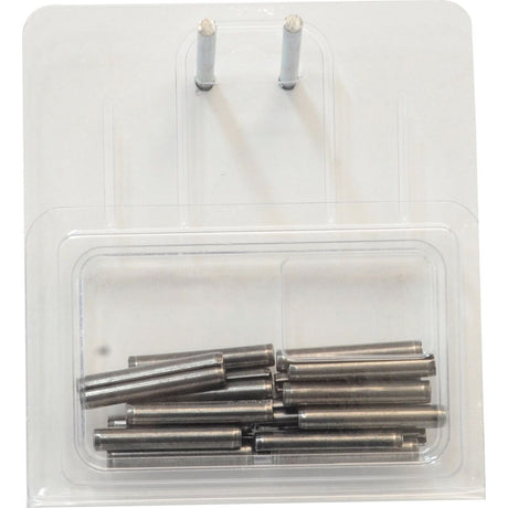 Plastic packaging containing a set of Sparex Metric Roll Pins Assortment - Ø6mm, 20 pcs. Agripak (Part No. S.22935).