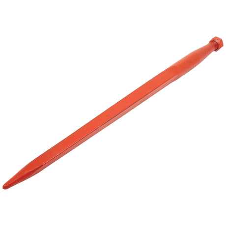 The Sparex Loader Tine - Straight 810mm (S.22947) is an orange, cylindrical tool with one pointed and one flattened end, expertly designed for maximum torque delivery with a thread size of M30 x 2.00 (Square).