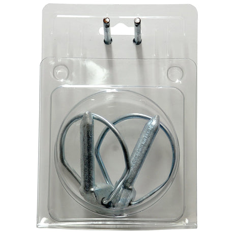 A plastic package containing two Pear Linch Pins with a diameter of 12mm and length of 52mm, part number S.23013 by Sparex. The silver-colored pins are elegantly designed for secure fastening.