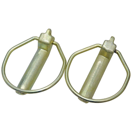 Two Sparex Pear Linch Pins, each with a 15mm diameter and 60mm length, available as a set of two in Agripak packaging (Sparex Part No. S.23014), featuring circular retaining rings attached to the ends.