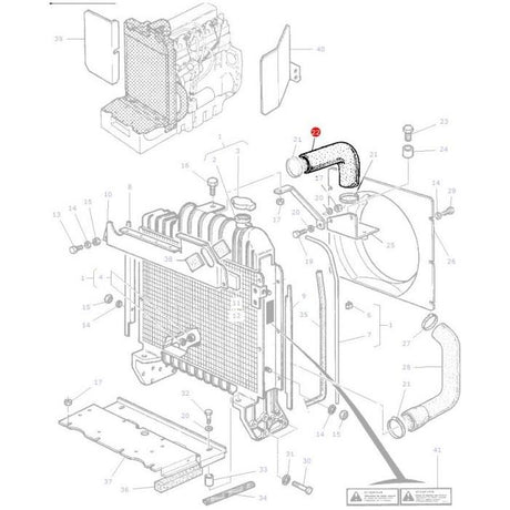 Massey Ferguson - Top Radiator Hose - 3382976M2 - Farming Parts