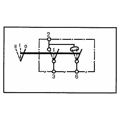 A schematic diagram shows a simple electrical circuit with labeled connection points 1, 2, 3, and 6. It includes two Sparex Rocker Switches - Main Beam, 3 Position (On/Off) - S.23140 rated at IP65 and a light bulb symbol in the middle designed to operate at 12V DC.