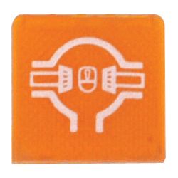 Dashboard symbol on a Rocker Switch Insert for Diff. Lock indicating that the vehicle's headlights are on, often included in tractors from brands like Massey Ferguson, such as the Sparex Part No. S.23157.