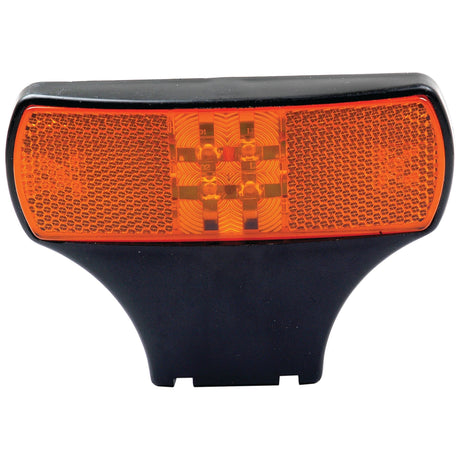 The Sparex LED Side Facing Marker Light, RH & LH (S.23168), is an orange and black rectangular light with rounded edges and an amber lens. Suitable for bicycles or vehicles, it operates between 12-24V.