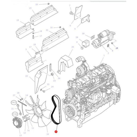 Massey Ferguson - Fan Belt - 4282010M1 - Farming Parts