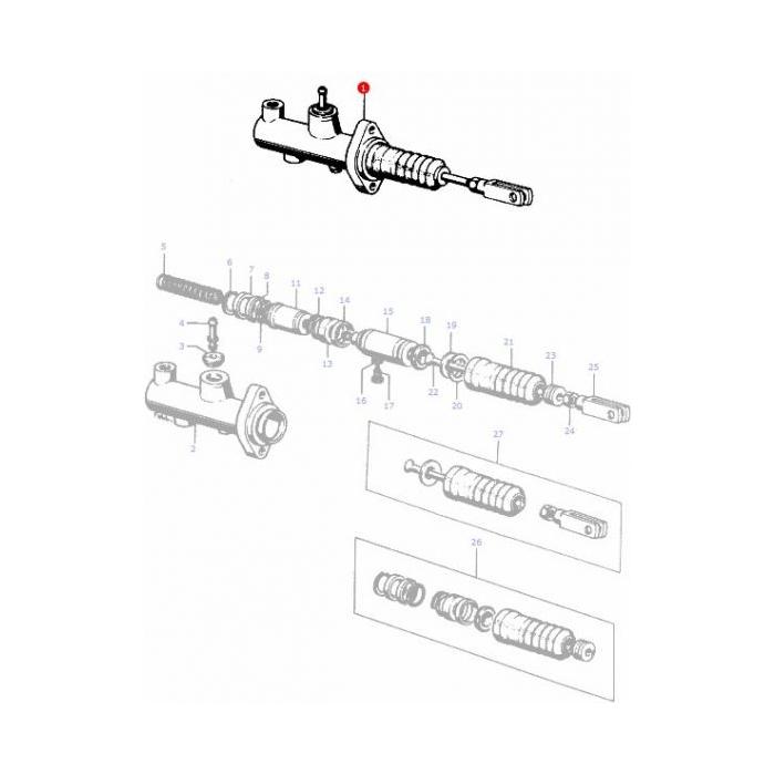 Massey Ferguson - Brake Master Cylinder - 3303732M92 - Farming Parts