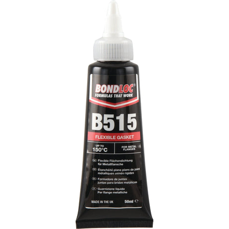 A 50ml tube of Sparex's Gasket Eliminator B515 (S.24085) adhesive for metal flanges, featuring a temperature resistance of up to 150°C and a pointed applicator cap. This industrial gasketing solution is made in the UK.