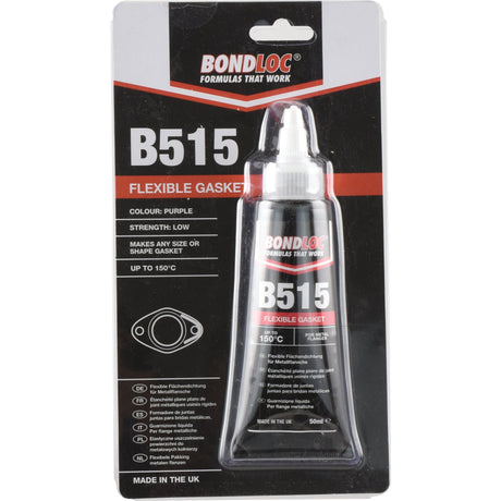 A packaged tube of Sparex's Gasket Eliminator B515 - 50ml - S.24085, an industrial gasketing solution designed for making gaskets resistant up to 150°C. The anaerobic sealant's packaging showcases a predominantly black design with red accents, reflecting its robust performance.