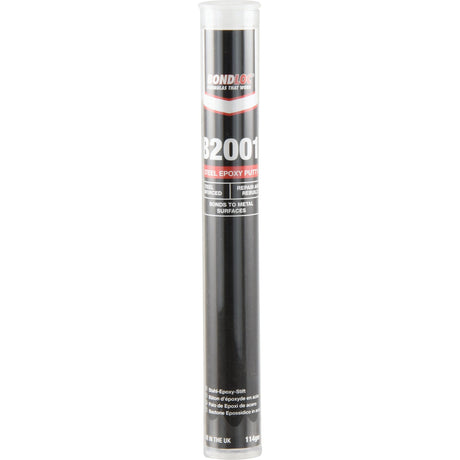 A cylindrical 114g tube of Sparex Steel Epoxy Stick B2001 - S.24100, perfect for metal repairs, featuring a black label with white text.