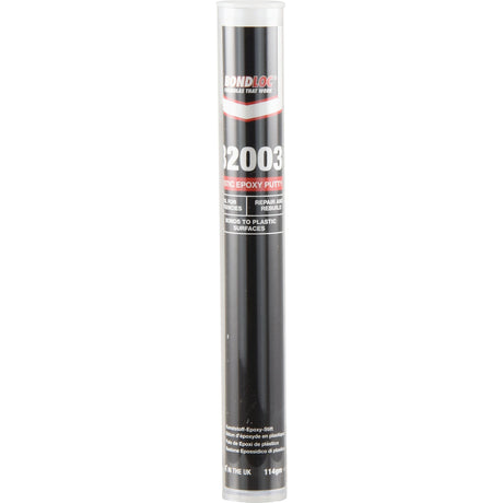 A cylindrical container of Sparex BondLoc B2003 Plastic Epoxy Stick, labeled for metal repair, black in color, and containing 114g (Sparex Part No. S.24101).