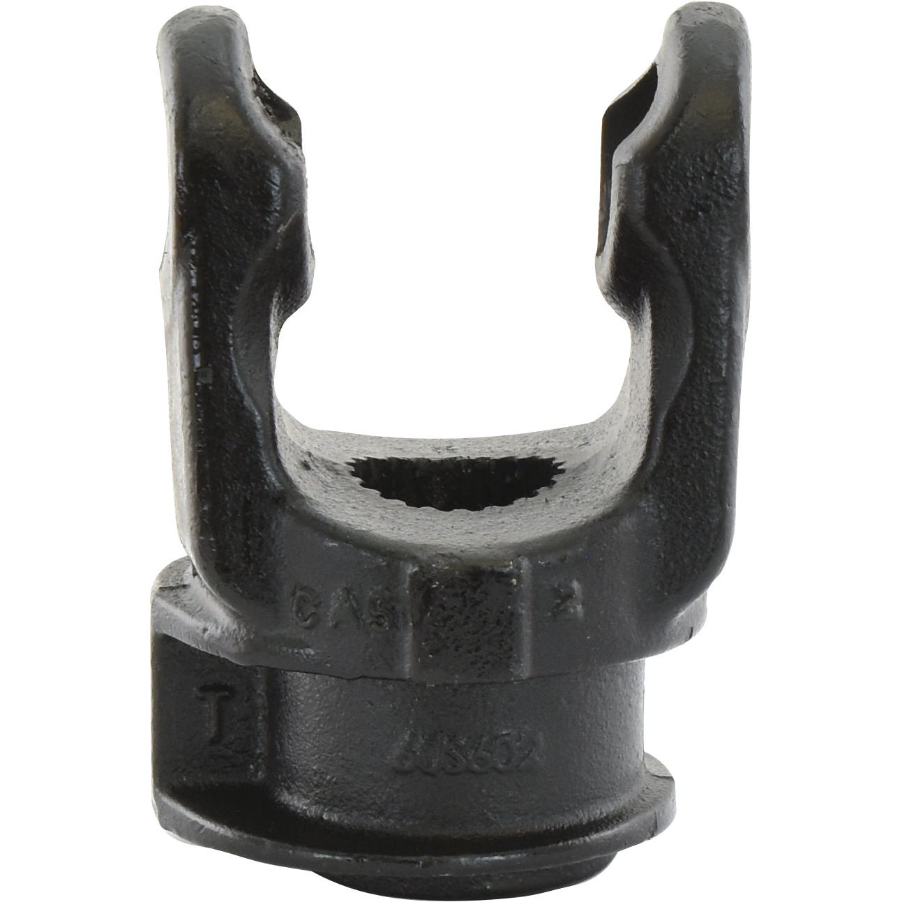 A black PTO Yoke - Quick Release, often utilized in mechanical or automotive contexts, depicted from the front and showcasing a sturdy Bondioli & Pavesi design. This specific model (Sparex Part No.S.24263) features a U/J size of 30.2 x 79.4mm and a spline size of 1 3/8''-21, under the Sparex brand.