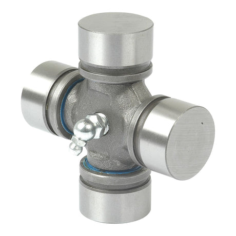 A Sparex Universal Joint - 34 x 90mm (Standard Duty), product number S.2446 by Sparex, is designed with cylindrical ends and a central grease fitting for transmitting mechanical power in automotive and industrial applications.