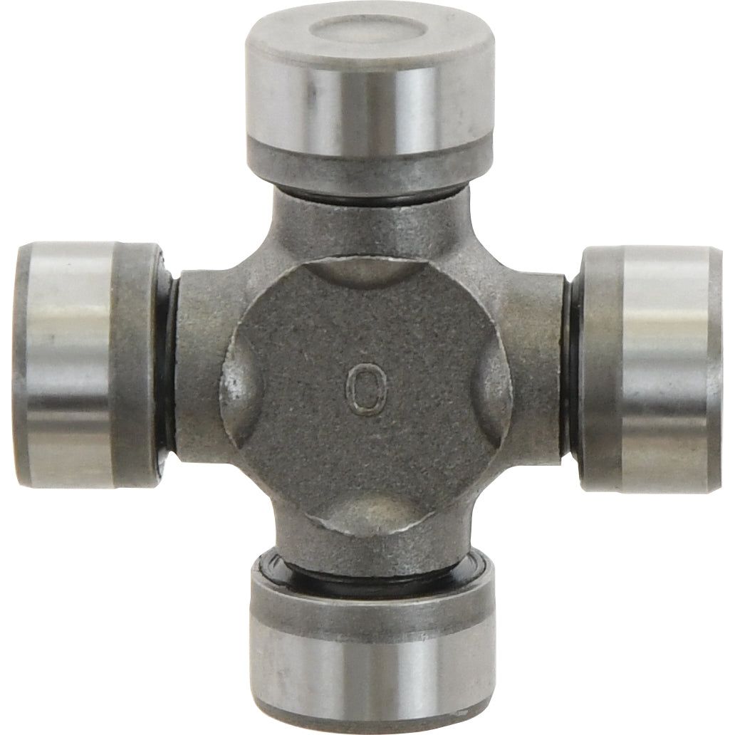 A Sparex Universal Joint - 27 x 74.5mm (Standard Duty) | Sparex Part No. S.2448 metal universal joint, with four bearings attached in a cross-shaped configuration.