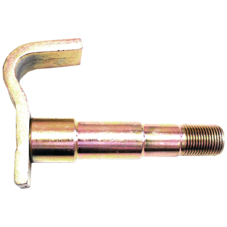 The Sparex Lower Link Implement Pin Dual Thread Size Cat. (Sparex Part No.S.24587) is a metal bolt featuring a J-shaped hook on one end and a threaded end on the other, commonly used for fastening purposes, and compatible with Ford/New Holland and Case IH machinery.