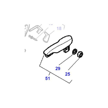 Massey Ferguson - Armrest - 3904442M91 - Farming Parts