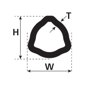 PTO Tube - Triangle Profile , Length: 1M (12503)
 - S.24810 - Farming Parts