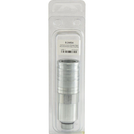 Packaged Sparex Quick Release Hydraulic Coupling Female 1/2'' Body x M22 x 1.50 Metric Male Thread (Agripak 1 pc.) inside clear plastic casing.