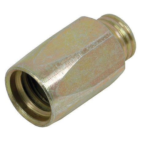 A close-up of the Sparex Hydraulic 2-Piece Re-usable Coupling Ferrule for 5/8'' 2-wire skive-off hoses (Sparex Part No. S.2534), a cylindrical metal connector with threaded ends, likely used for pneumatic or hydraulic systems.