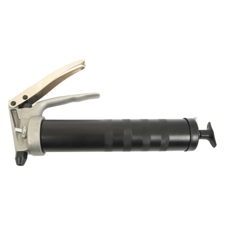 Introducing the Sparex Pistol Grip Grease Gun - S.25453, featuring a black barrel and a durable metallic lever handle, this high-pressure manual grease gun is capable of delivering up to 7,500 psi.