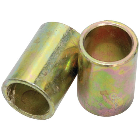 Two **Lower Link Conversion Bushes** (Cat. 3 to 2) from **Sparex**, with a shiny, slightly iridescent coating, are positioned on a white background. One stands upright while the other, showcasing its Inner Ø and Outer Ø dimensions, is tilted and resting against it.