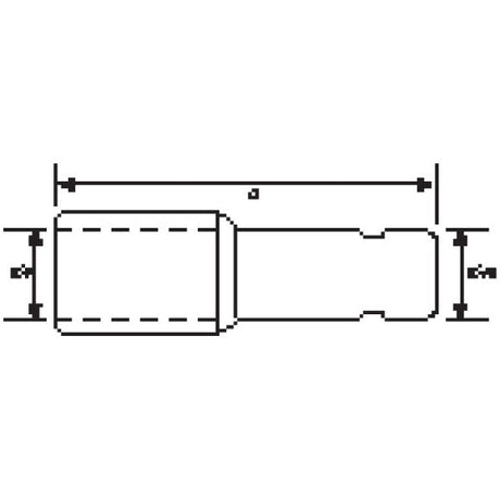 Diagram of the PTO Adaptor - Female spline 1 3/8'' - 6 x Male spline 1 3/8'' - 6 with dimensions marked along its length and width, likely indicating specifications for manufacturing or technical reference. The section includes details on the male spline fitting, ensuring precise alignment in assembly. (Sparex Part No.S.255)