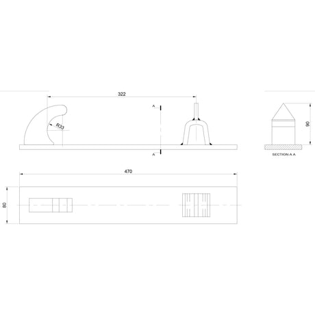 This technical drawing of a Loader Bracket (Pair), used as a replacement for Trima in various applications, shows dimensions such as height, width, and length with a side view, top view, and cross-section labeled 'Section A-A'. The product is branded under Sparex with the model number S.25623.