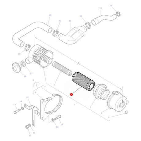 Massey Ferguson - Filter Air Outer - 3901477M2 - Farming Parts