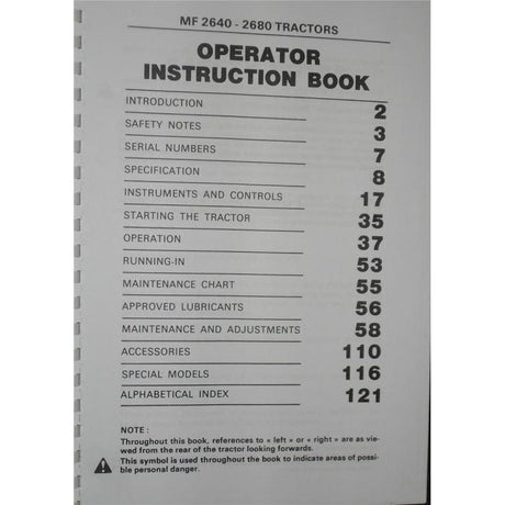 2600 Series Operators Manual - 1646296M2 - Massey Tractor Parts
