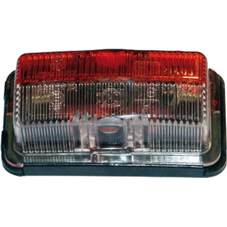 Rectangular red and clear polycarbonate lens automotive tail light with a black mounting base, featuring the Halogen Indicator Light, RH & LH - S.26126 by Sparex.