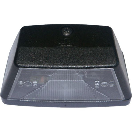 The Sparex Halogen Number Plate Light - S.26128 is a black outdoor wall light fixture featuring a frosted lens and a single mounting screw on top, perfect for illuminating your number plate.