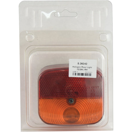 A packaged halogen rear light from Sparex, labeled "Halogen Rear Light 12/24V, RH - S.26242", features a red and orange polycarbonate lens.