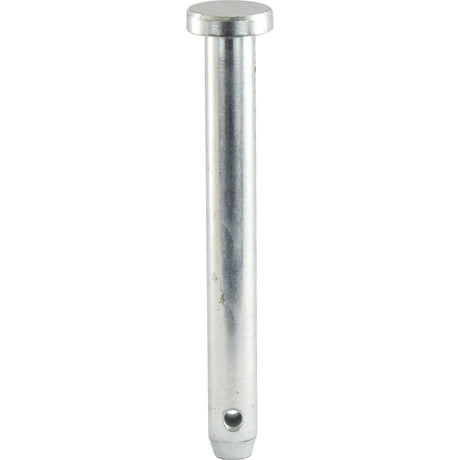 The Loader pin 19x149mm Cat.1 - S.2632 by Sparex is a standard cylindrical metal pin with a flat head, measuring 19mm (3/4'') in diameter and featuring a small hole near the bottom.