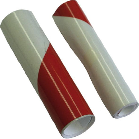 Two rolls of Sparex Red and White Reflector Tape (Sparex Part No. S.26399), each measuring 140mm x 1.12M.