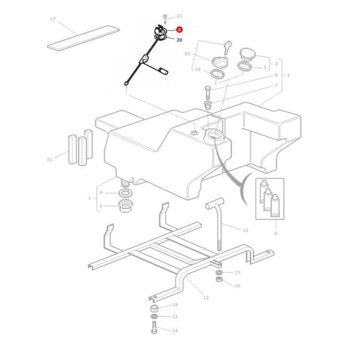 Massey Ferguson - Fuel Sender Unit - 3713028M1 - Farming Parts