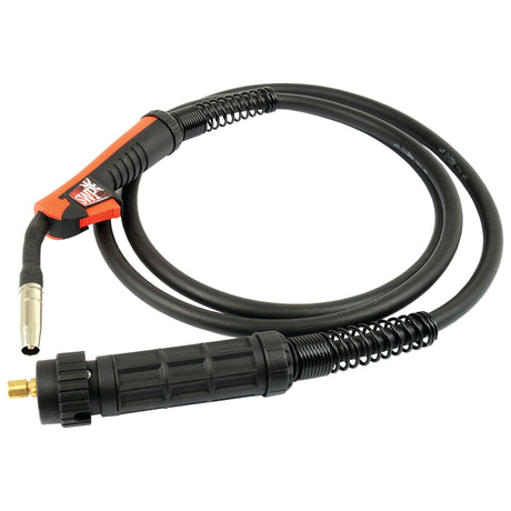 A Sparex MIG Torch and 3 Metre Bladeswitch (Sparex Part No. S.26682) featuring a black and red handle, an attached 3 metre lead, and brass connectors.