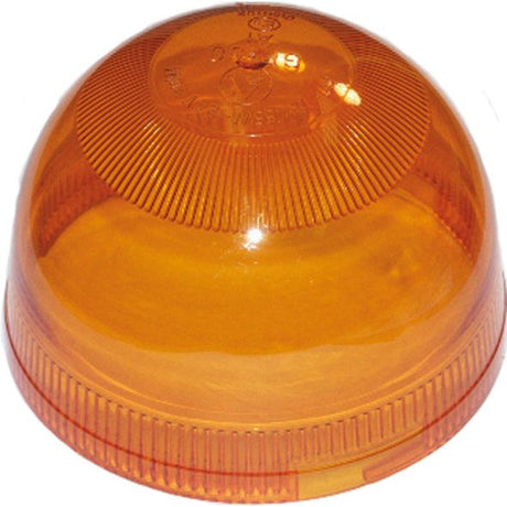 Perfect for replacing the lens of your lighting fixture, this Sparex Replacement Lens (Part No. S.26961) is an orange, translucent, dome-shaped polycarbonate cover featuring a ribbed texture on the top and bottom sections.
