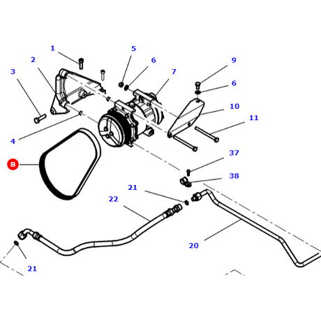 Massey Ferguson - Fan Belt - 4292995M2 - Farming Parts