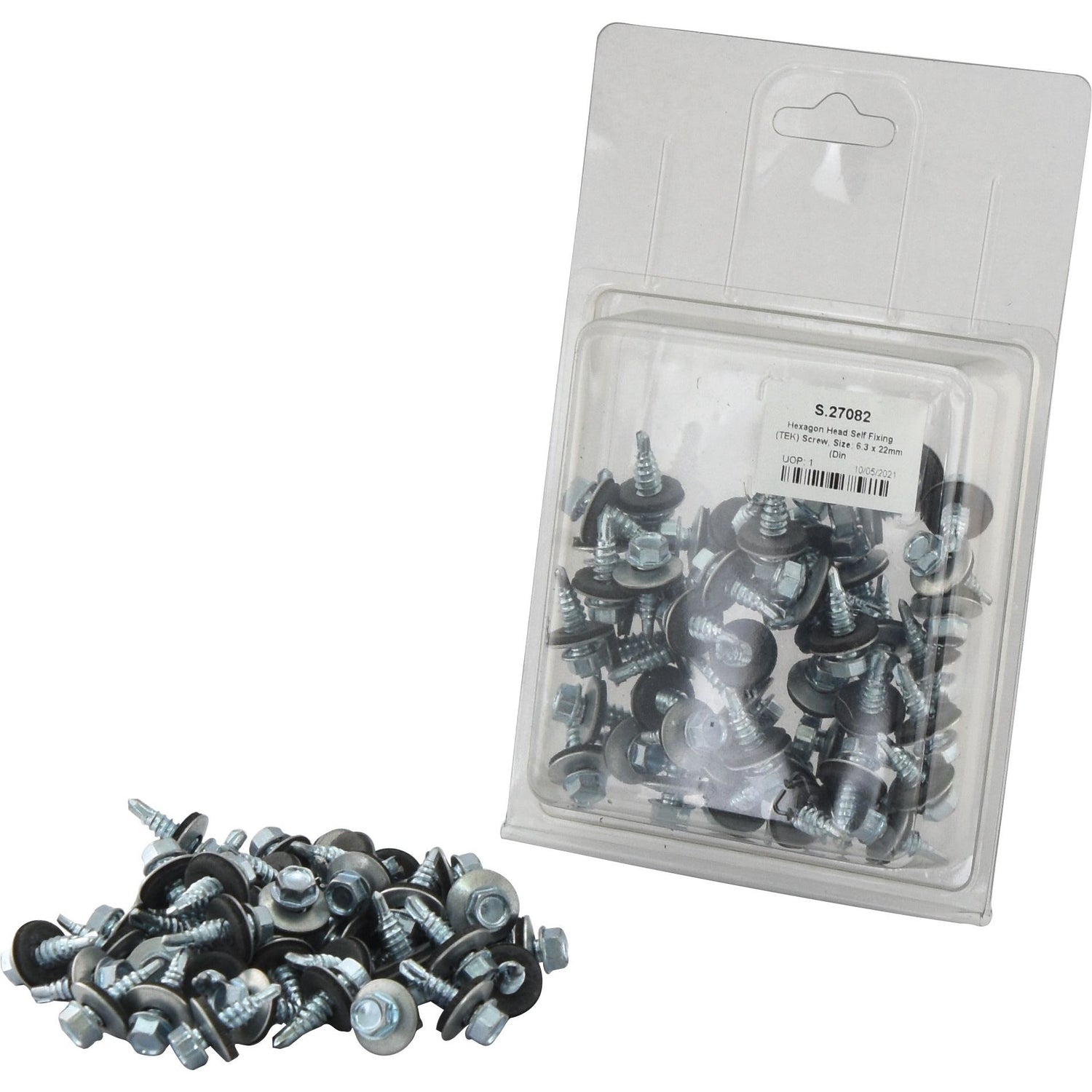 Hexagon Head Self Fixing (TEK) Screw, Size: 6.3 x 22mm (Din 7504K)
 - S.27082 - Farming Parts