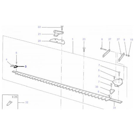 Massey Ferguson - Knife Section Plain - 210987M1 - Farming Parts