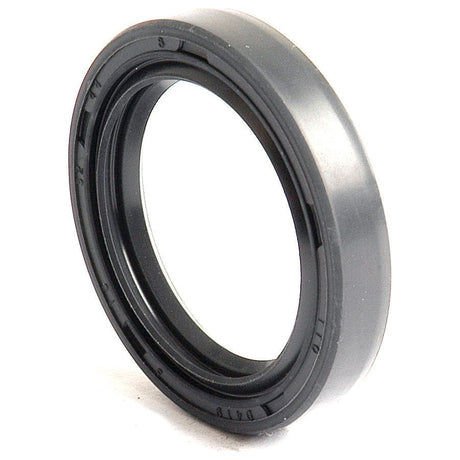 A close-up view of the Sparex Metric Rotary Shaft Seal, 32 x 44 x 8mm Double Lip (Sparex Part No. S.27288), displaying its black rubber construction, circular shape, and grooved inner surface.