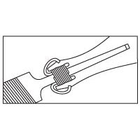 Line drawing of a close-up view of a File Handle 75mm | Sparex Part No.S.2745 being zipped up, with the two sides coming together through the slider, under the brand name Sparex.