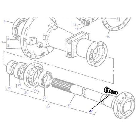 Massey Ferguson - Rear Wheel Stud - 185400M2 - Farming Parts