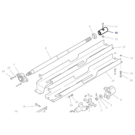 Massey Ferguson - Sleeve Drive Shaft - 3380056M4 - Farming Parts