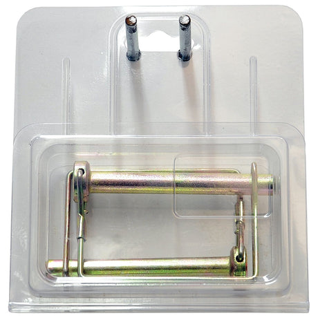 The Sparex Shaft Locking Pin, Part No. S.27619, comes packaged in a transparent plastic blister pack with cardboard backing. This standard-duty Agripak includes two metal pins, each measuring Ø9.5mm x 70mm and featuring loops, which are likely used as shaft locking pins for securing or locking mechanisms.