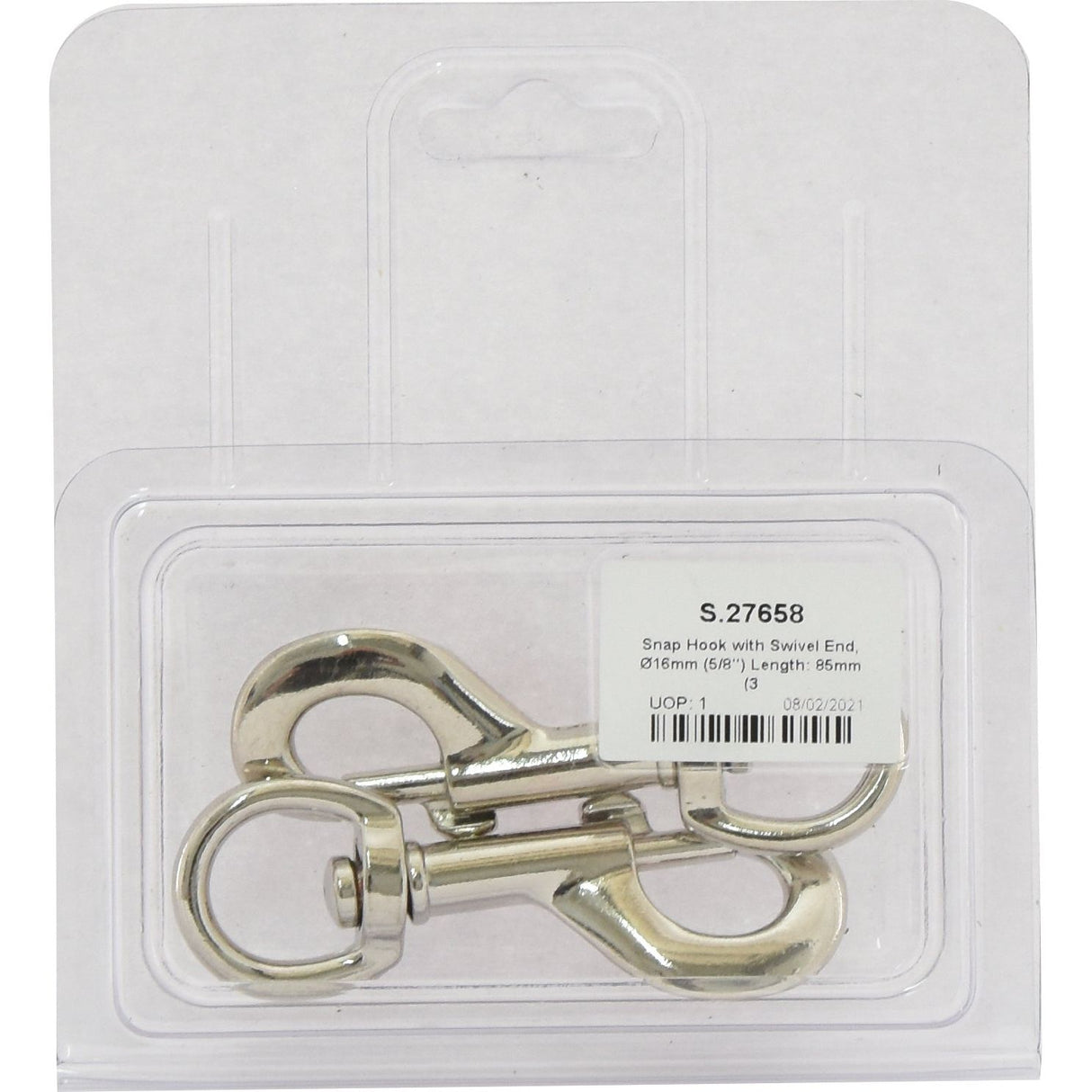 Snap Hook with Swivel End, ⌀16mm (5/8'') Length: 85mm (3 3/8'') - S.27658 - Farming Parts