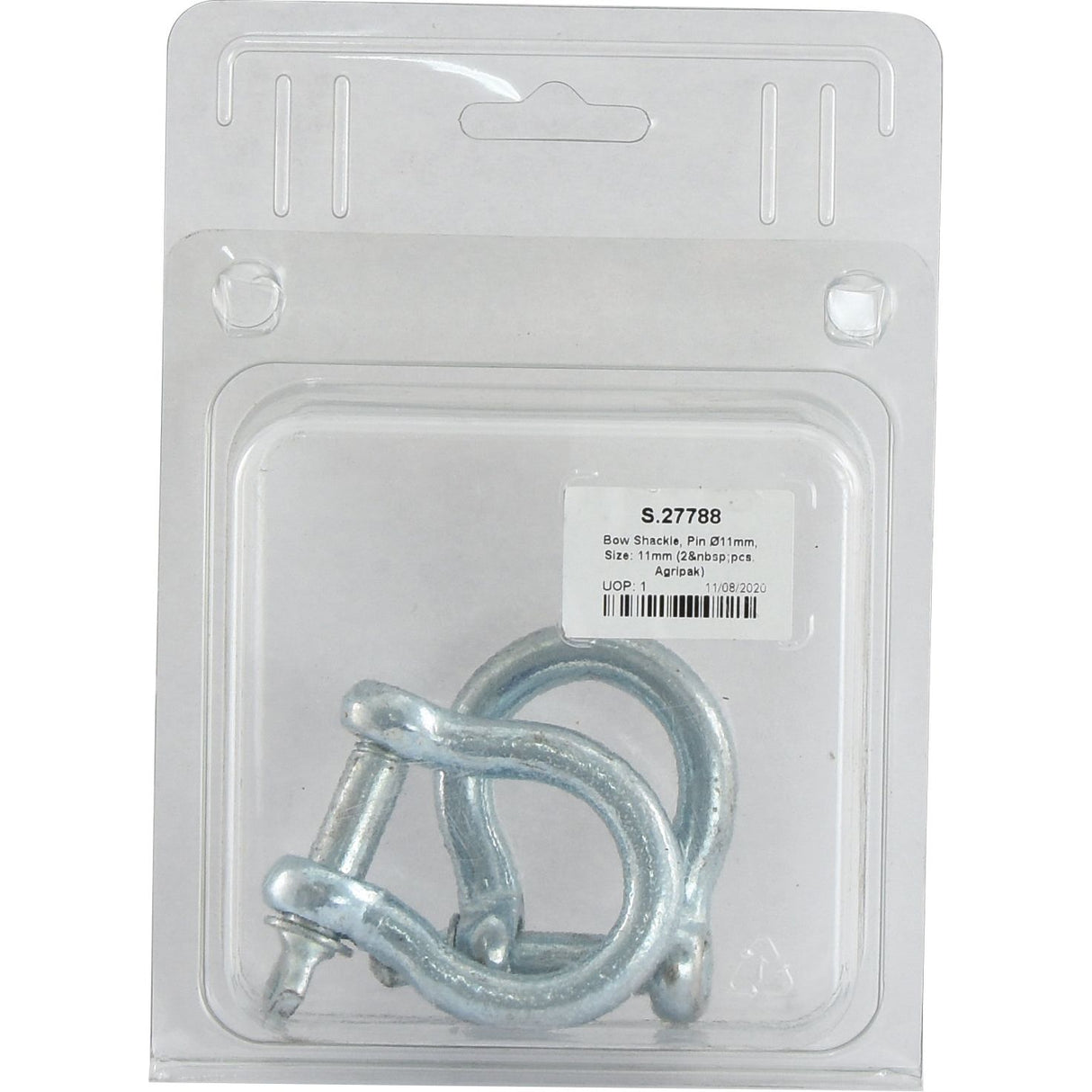 Bow Shackle, Pin⌀11mm, Size: 11mm (2 pcs. Agripak)
 - S.27788 - Farming Parts